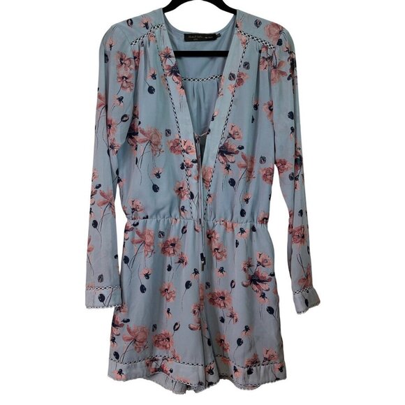 House of Harlow x Revolve Mila Floral Long Sleeve Feminine Romper Size Medium - Picture 4 of 15
